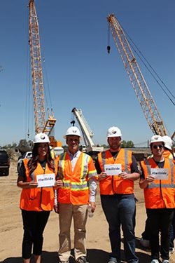 Students tour a construction site for the California High Speed Rail project